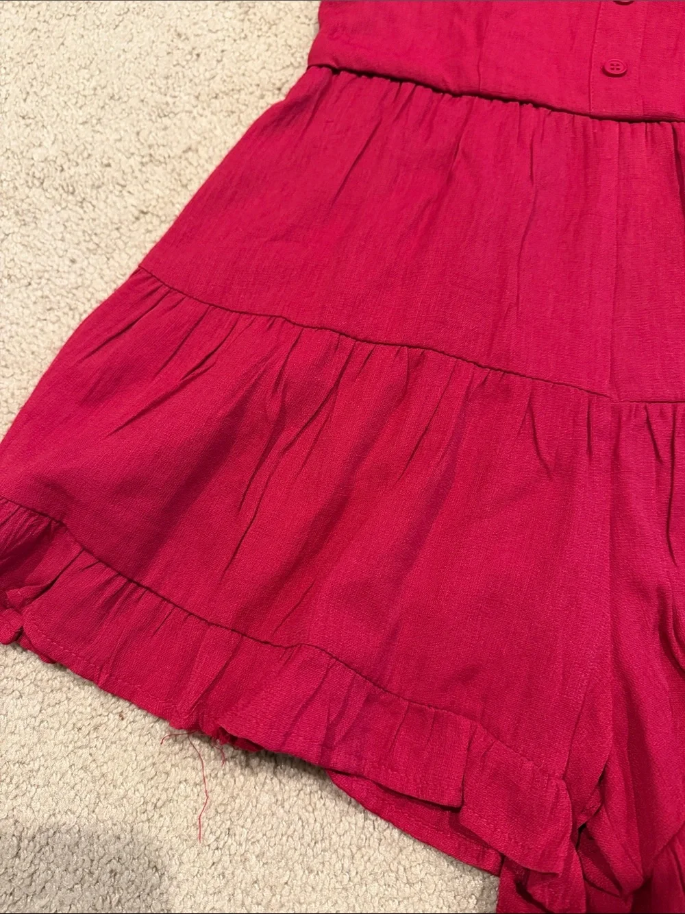 Franki Girls' Sleeveless Tiered Romper Dress in Deep Pink Sz 10 nwt